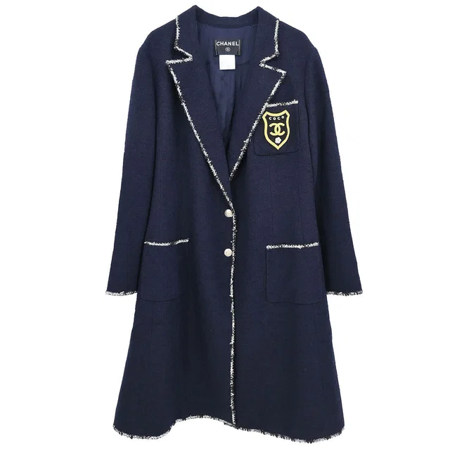 Chanel 2005 Jacket Navy #46 in Navy Nylon from AMORE Vintage Tokyo