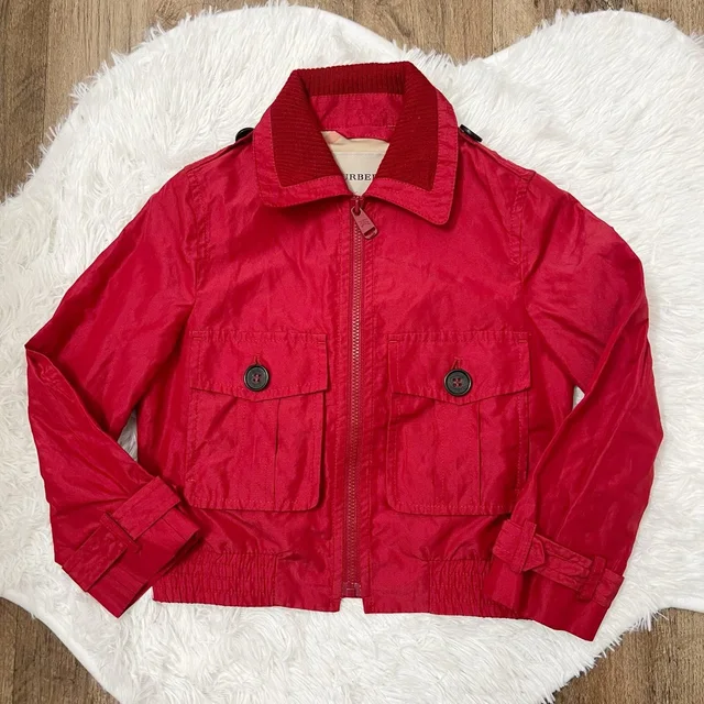 Burberry Windbreaker Long Sleeves Sport Bomber Jacket Size 4y in red from Poshmark