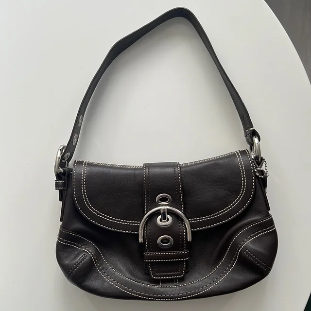 Coach Vintage Soho Shoulder Bag Chocolate Brown in silver|gray|brown|red from Poshmark