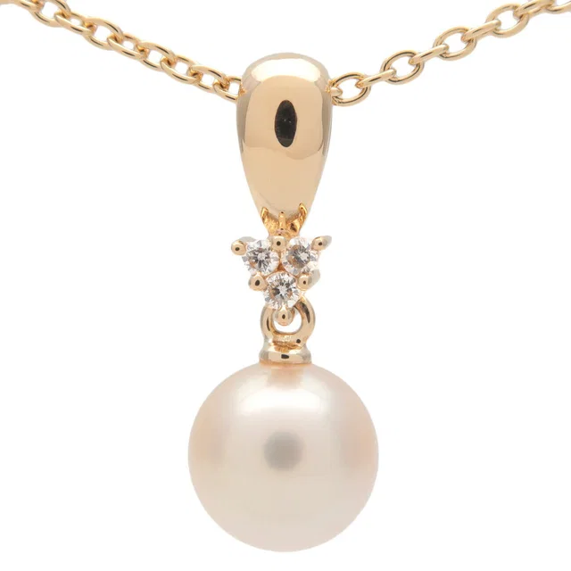 Pearl Diamond Necklace 0.03ct K18YG Yellow Gold Used F/S | TASAKI | Buy at in Yellow from Truefacet