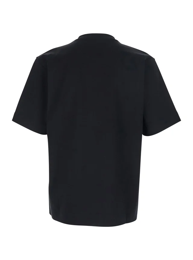 Fendi Black Crew Neck T-Shirt with FF Embroidery on the Front in Cotton for Men in Black 100% Cotton, photo 3 of 5 from Gaudenzi Boutique