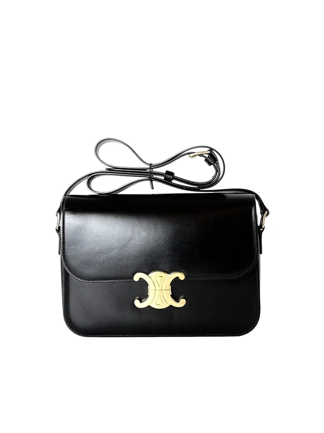 Celine Black Triomphe Classique 22cm Bag in Black from Luxury Promise