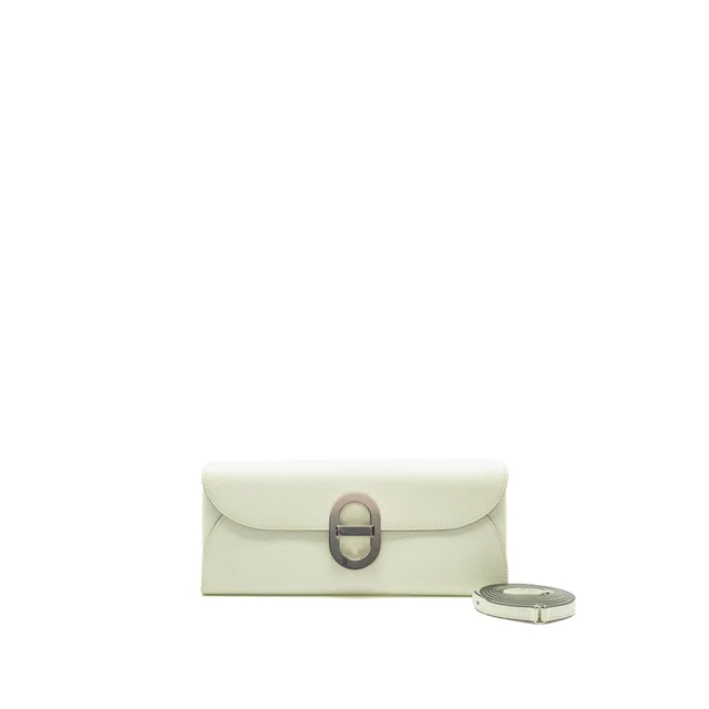 Hermès Maillon To Go Wallet Epsom Vert Fizz SHW Stamp B in Green Epsom leather from EMIER