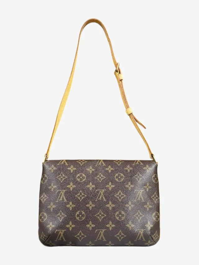 Louis Vuitton Brown vintage 2001 Monogram Musette Tango shoulder bag in Brown Coated canvas from Sign of the Times
