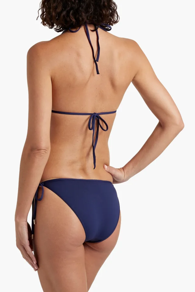 Melissa Odabash Malta Low-Rise Side-Tie Bikini Briefs in Navy, photo 3 of 4 from THE OUTNET