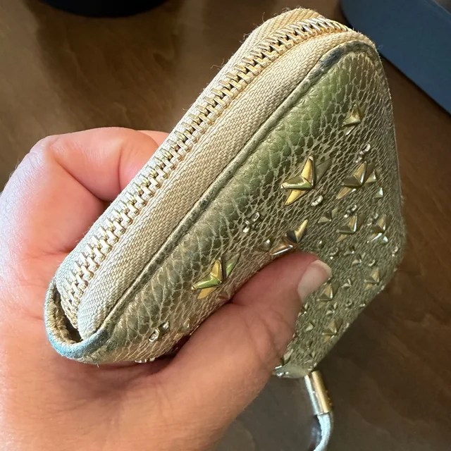Jimmy Choo Filipa Leather Stars And Rhinestones Zippy Wallet in gold Leather from Poshmark, photo 8 of 16