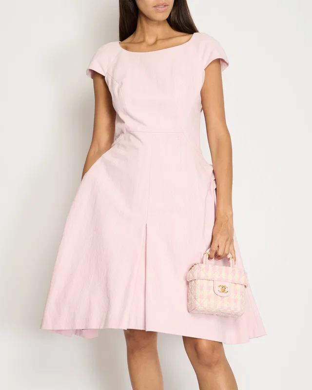 Chanel Pink Midi Sleeveless Dress with CC Detailing Size FR 40 (UK 12) in Pink from Sellier