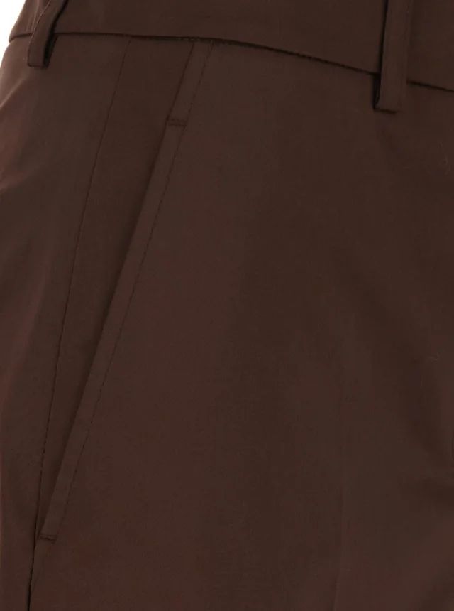 LEPLAIN Brown Bermuda Shorts Belt Loops and Two Back Welt Pockets in Cotton for Women in Brown, photo 5 of 6 from Gaudenzi Boutique