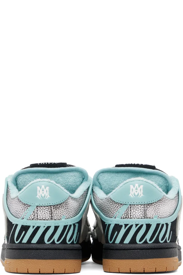 AMIRI Black & Blue XL Skel Top Low Sneakers, photo 2 of 5 from SSENSE