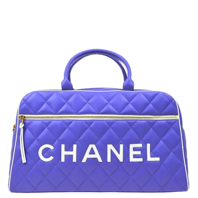 Chanel 1994-1996 Purple Calfskin Duffle Bowling Bag in Purple Calfskin from AMORE Vintage Tokyo