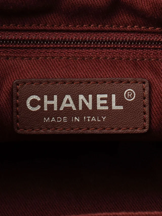 Chanel Circa 2011 In the Mix CC Mark 2-Way Bag Charcoal Grey/Dark Brown in Brown Calfskin from VINTAGE QOO TOKYO, photo 6 of 13