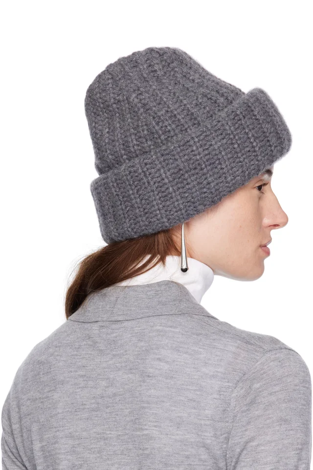 LISA YANG Gray 'The Beatris' Beanie, photo 3 of 3 from SSENSE