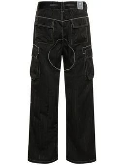 Marine Serre Wide-leg trousers with applied details in 62% Polyester, photo 5 of 5 from LUISAVIAROMA