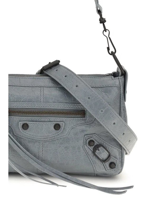 Balenciaga Le City Moto Mini Shoulder Bag — Gray Lamb (ovis Aries) in Grey Lambskin from HEWI