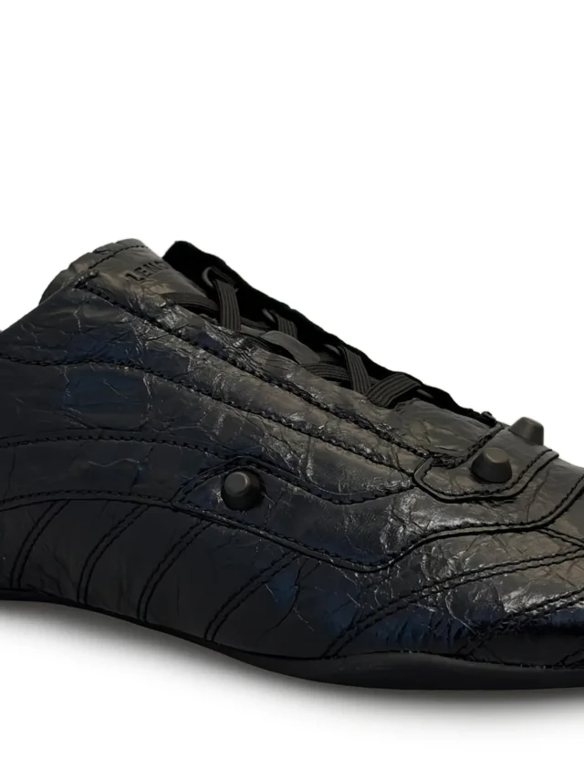 Balenciaga crinkled-leather studded sneakers, photo 2 of 2 from FARFETCH