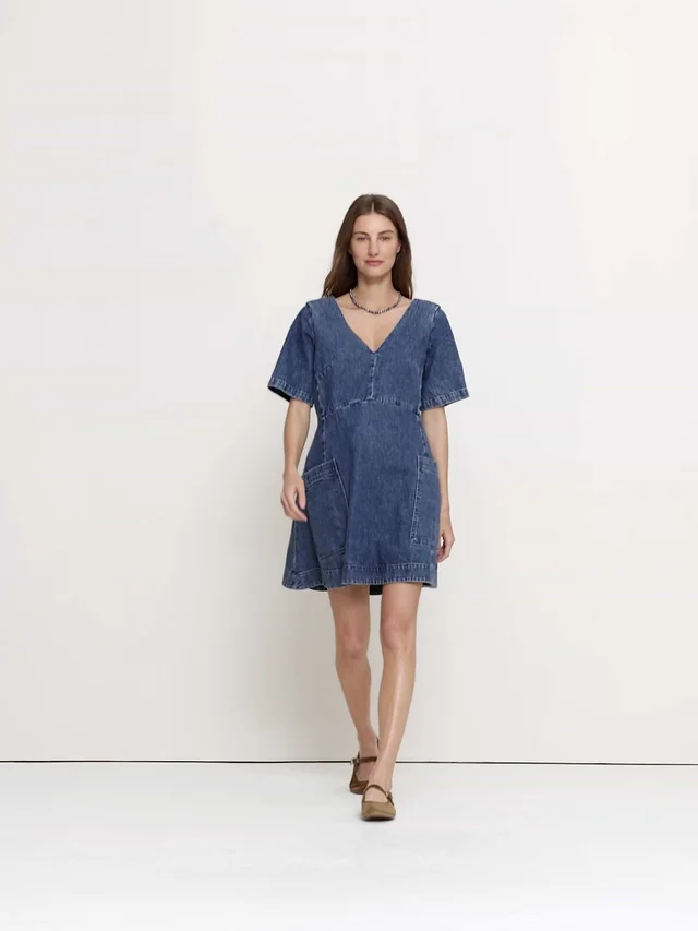 Banana Republic Pocket Mini Dress in Medium Wash Denim, photo 4 of 4 from Banana Republic (US)