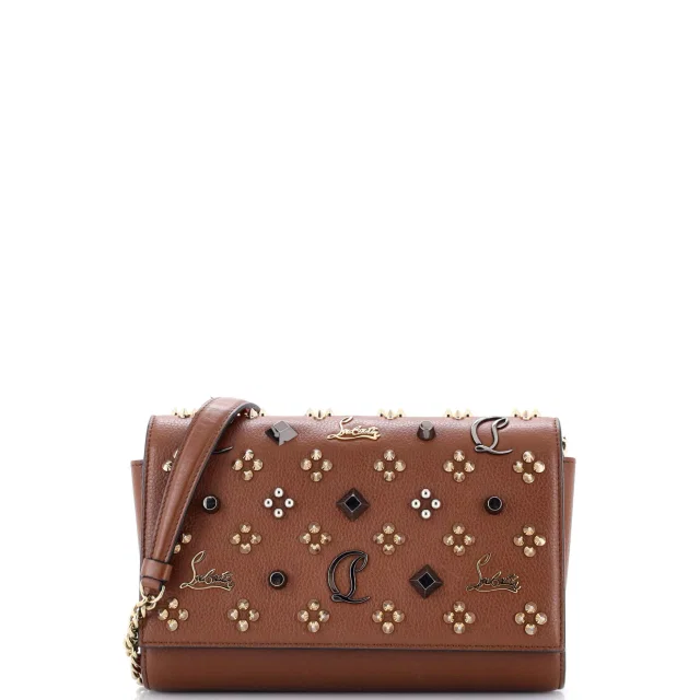 Christian Louboutin Paloma Clutch Embellished Leather Small in brown|red Leather from Rebag