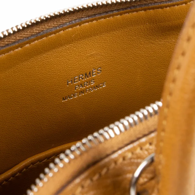 Hermès Bolide 1923 Mini Travel Caramel Chevre Mysore PHW in Goatskin from Labellov, photo 11 of 11