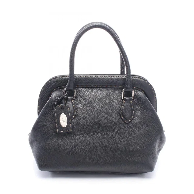 Fendi Handbag Selleria Doctor's Bag Black Leather in Black Leather from The Reluxe