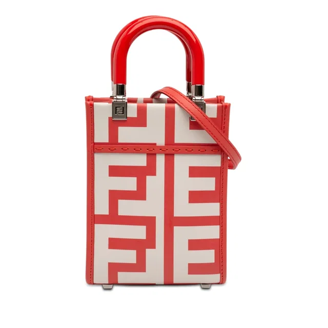 White Fendi Marc Jacobs Mini Leather Sunshine Shopper Tote Satchel in White Leather from Designer Revival