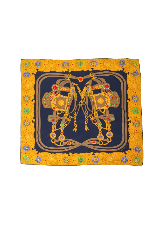 Celine Jeweled Equestrian Bridle Scarf in Silk from Recess LA