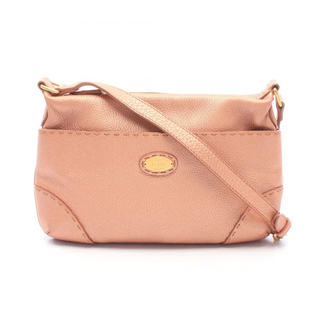 Fendi Shoulder Bag Selleria Metallic Orange Leather in Orange Leather from The Reluxe