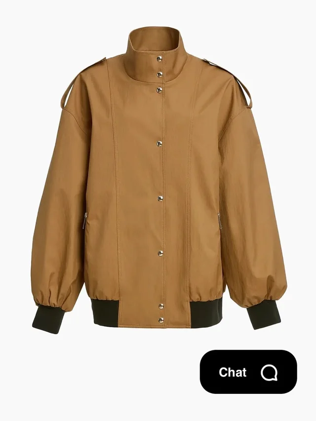 Khaite Caramel-Tan Bomber Jacket With High Stand Collar in brown|red from Poshmark
