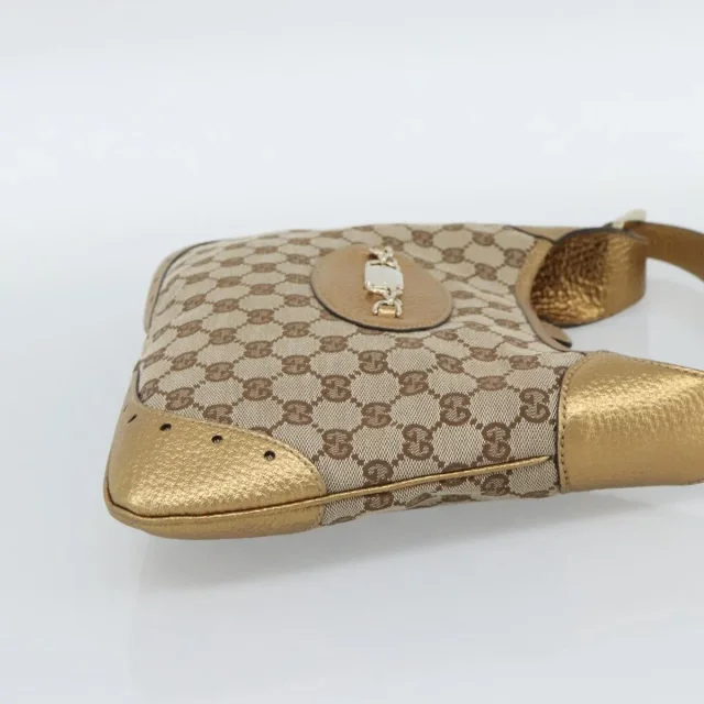 Gucci Vintage Jackie O Chain Hobo Gg Canvas Beige Bag in Beige Canvas from HEWI, photo 4 of 22
