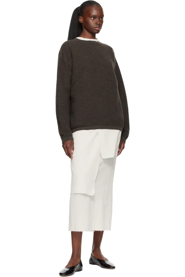 Lauren Manoogian Gray Fine Terry Crewneck Sweater, photo 4 of 4 from SSENSE
