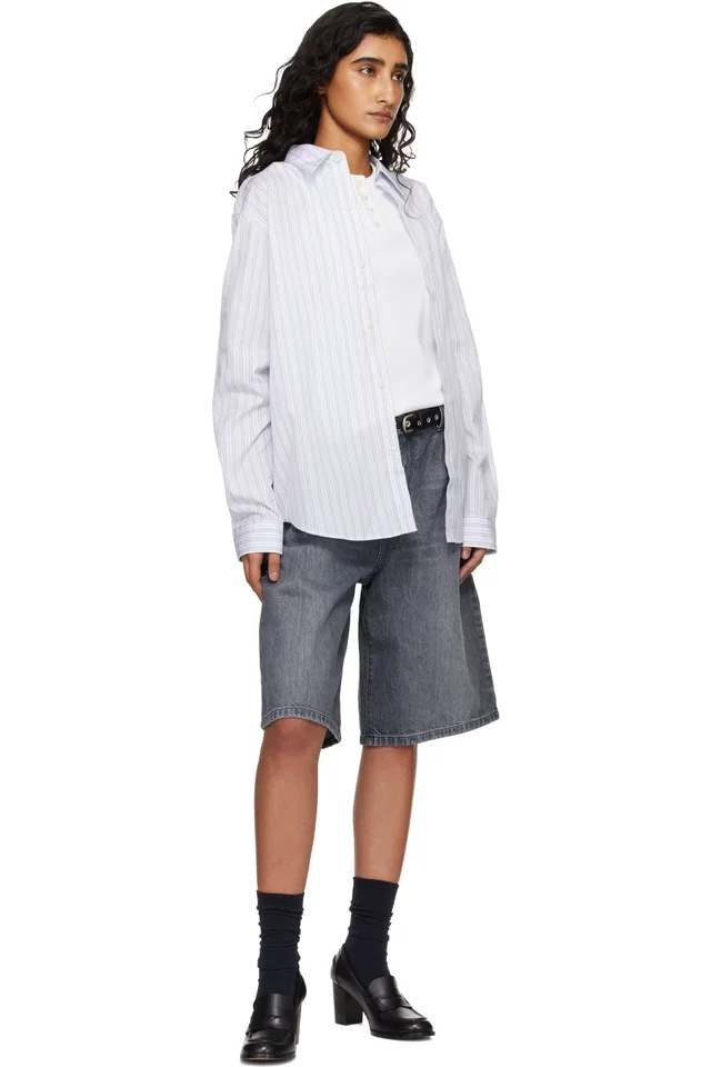 mfpen Gray Rivet Denim Shorts, photo 4 of 4 from SSENSE