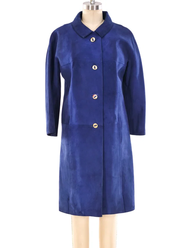 Loewe Blue Suede Jacket in Blue Suede from Arcade Vintage