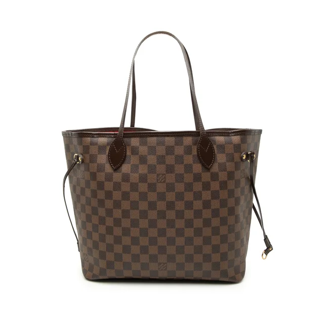 Brown Louis Vuitton Damier Ebene Neverfull MM Tote Bag in Brown Canvas from Designer Revival