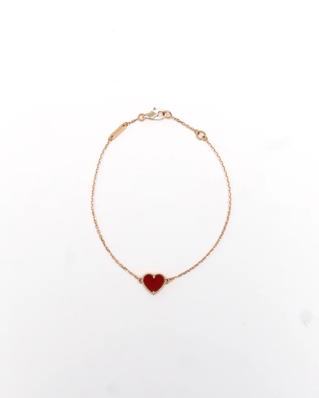 Van Cleef & Arpels Sweet Alhambra Carnelian Hearts Bracelet from A Retro Tale