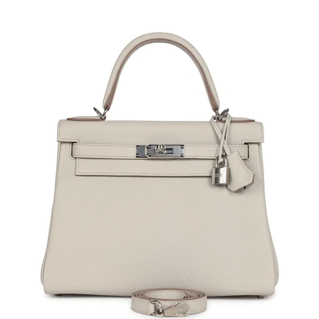 Hermès Kelly Retourne 28 Beton Togo Palladium Hardware in Togo leather from Madison Avenue Couture