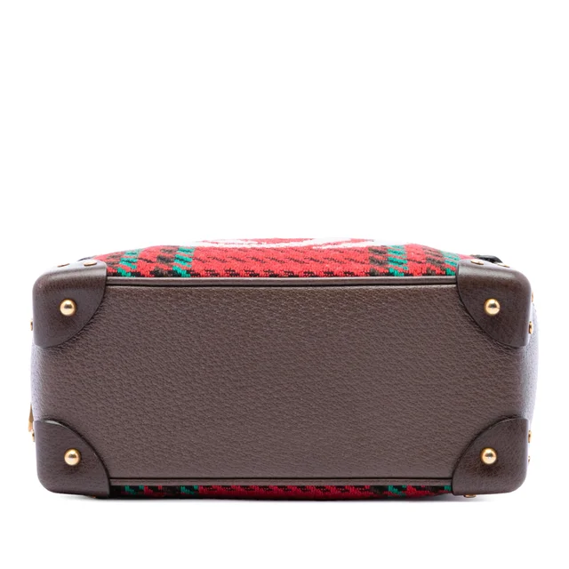 Red Gucci Houndstooth Canvas Soft Trunk Crossbody in Red Canvas from Designer Revival, photo 2 of 2