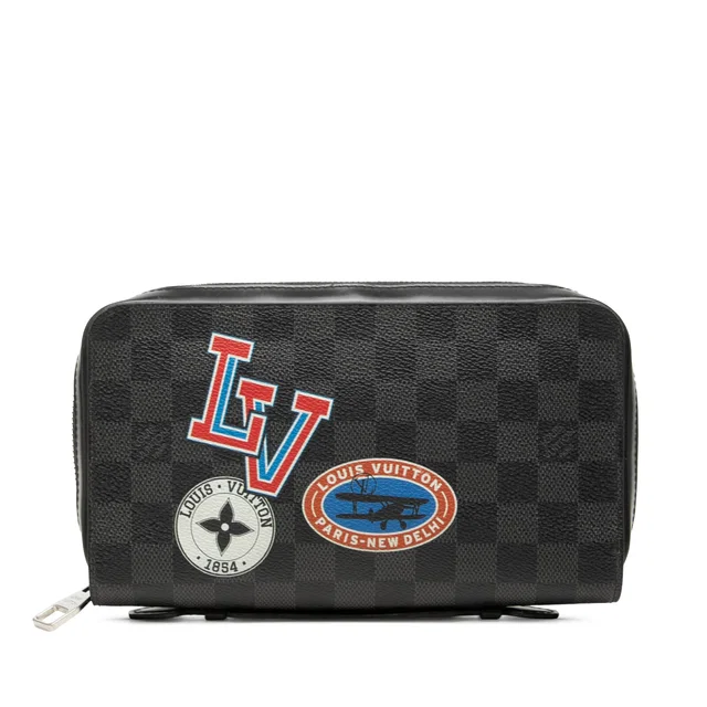Black Louis Vuitton Damier Graphite LV League Zippy XL Wallet Long Wallets in Black Canvas from Designer Revival