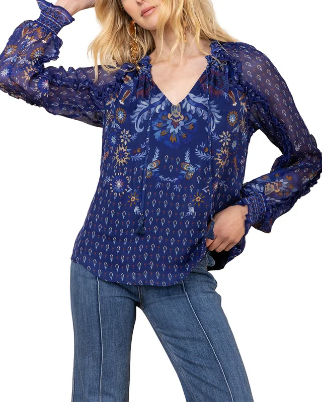 Hale Bob Long Sleeve Robin Silk Blouse, image 1 of 1 from Rue La La