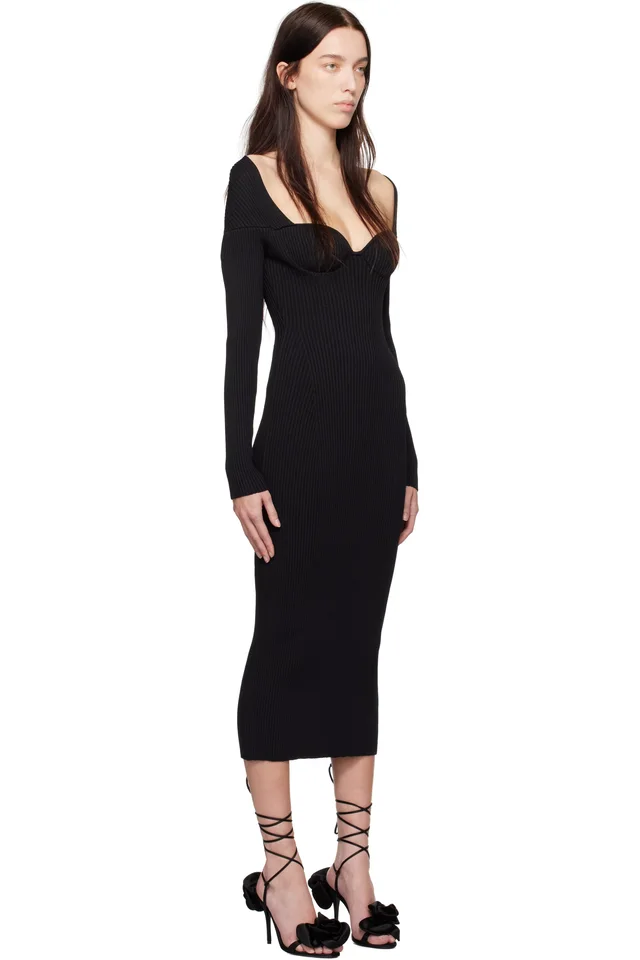 Magda Butrym Black Rib-Knit Bustier Maxi Dress, photo 2 of 2 from SSENSE