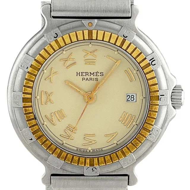 Hermès Captain Nemo Watch SS Quartz Ivory in White from The Reluxe