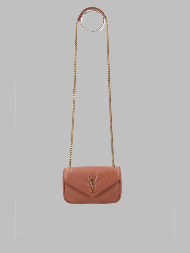 Saint Laurent Loulou Shoulder Bag — Brown Lamb Leather in Brown Lambskin from HEWI