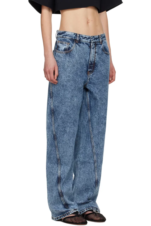 ALAÏA Blue Twisted Jeans, photo 2 of 4 from SSENSE