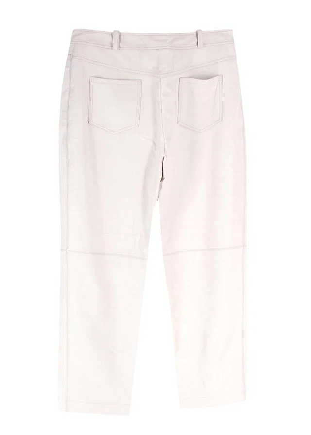Stella McCartney Cream Vegan Leather Trousers in White Leather from HEWI
