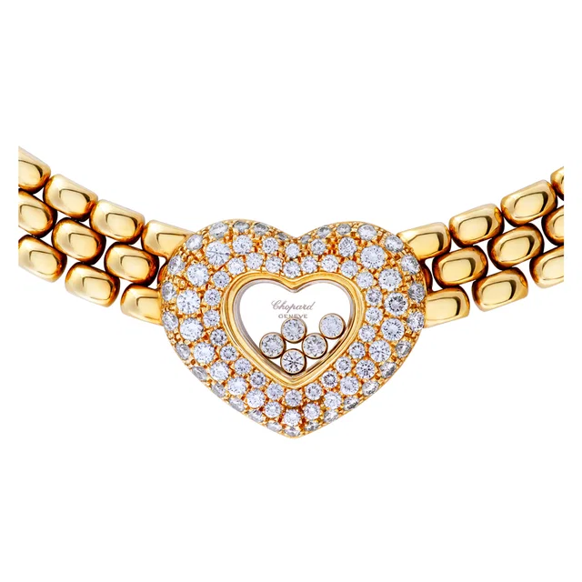 Chopard Happy Diamond Heart link necklace in 18k gold in Gold Yellow Gold from Gray And Sons