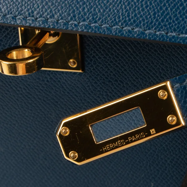 Hermès Kelly Mini II Deep Blue Madame GHW in Blue Leather from Labellov, photo 10 of 17