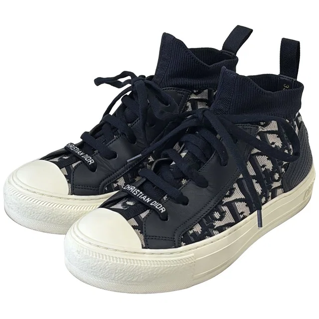 Walk'n'Dior Oblique Sneakers Navy White 35.5 in White from The Reluxe