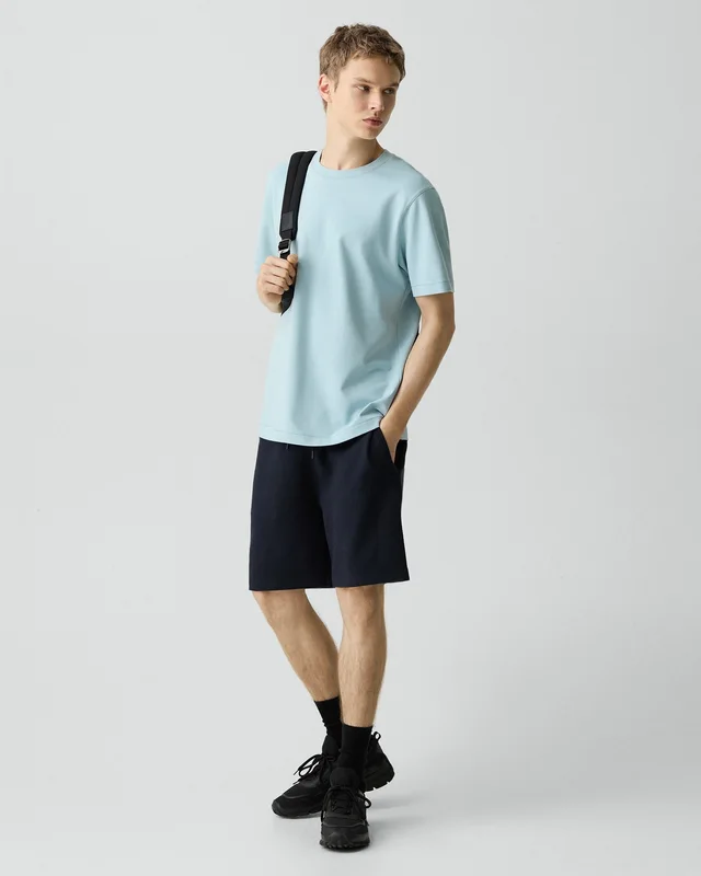 Theory Ryder Tee in Relay Jersey in LIGHT OCEAN AIR 64% Viscose, 30% Polyamide, 6% Elastane, photo 5 of 8 from Theory