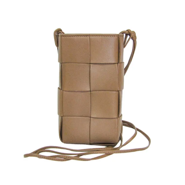 Bottega Veneta Intrecciato Cassette Small Crossbody Bag Phone Pouch Men,Women Leather Pouch,Shoulder Bag Brown in Brown Leather from Elady