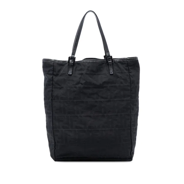 Black Fendi Zucca Canvas Tote in Black Canvas from Designer Revival