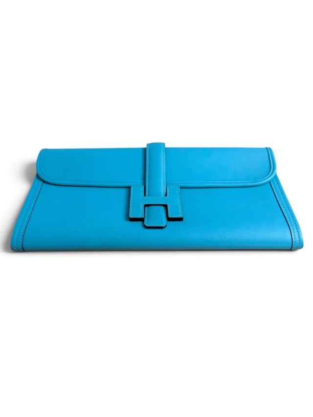 Hermès Bleu Saint Cyr Swift Jige Elan Clutch 29 in Blue Swift leather from Season 2 Consign, photo 2 of 6