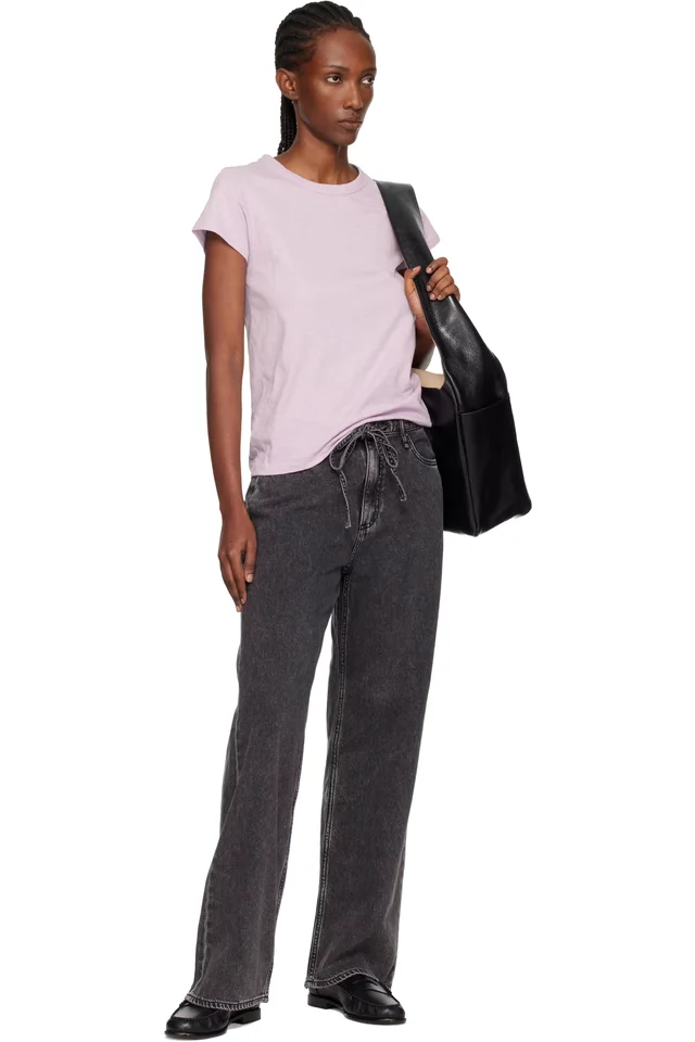 rag & bone Black Phoebe Wide-Leg Drawstring Jeans, photo 4 of 4 from SSENSE